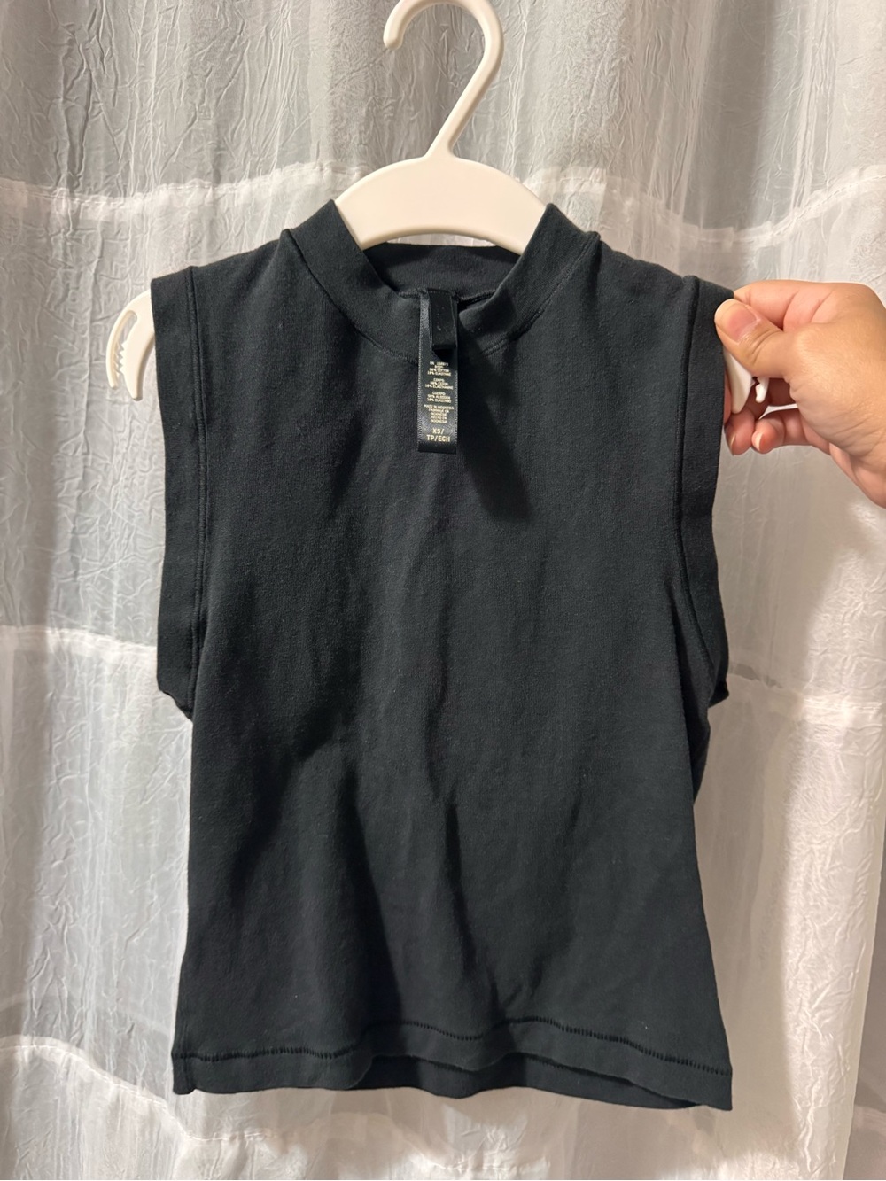 SKIMS Black Mock Neck Tank Top